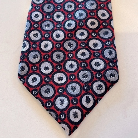 Missoni Designer Handmade Silk Necktie Red Black & Silver - Picture 2 of 5